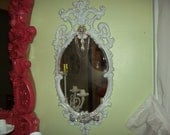 Another Vintage Hollywood Regency Bling, crystal Baroque French BOUDIOR Victorian Paris very ornate wall mirror