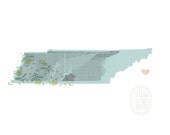 Tennessee State Love 8 x 10 Print Wanderlust