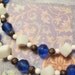 White Jade and Royal Blue Glass Long Necklace