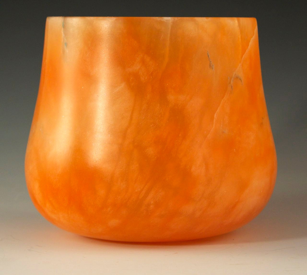Beautiful Translucent Orange Alabaster Calabash