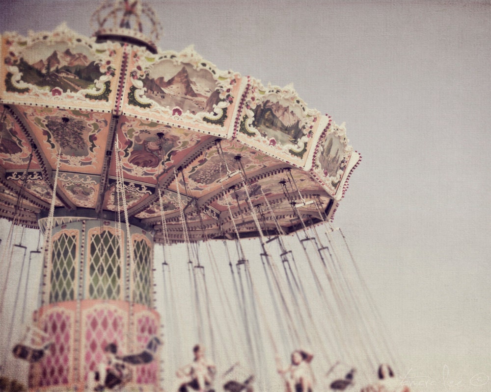 Butterfly and Angels - Carnival Swing Ride Photography 5x7