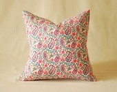 Vintage Pillow Cover Multicolor Floral and Paisley 16"x16"
