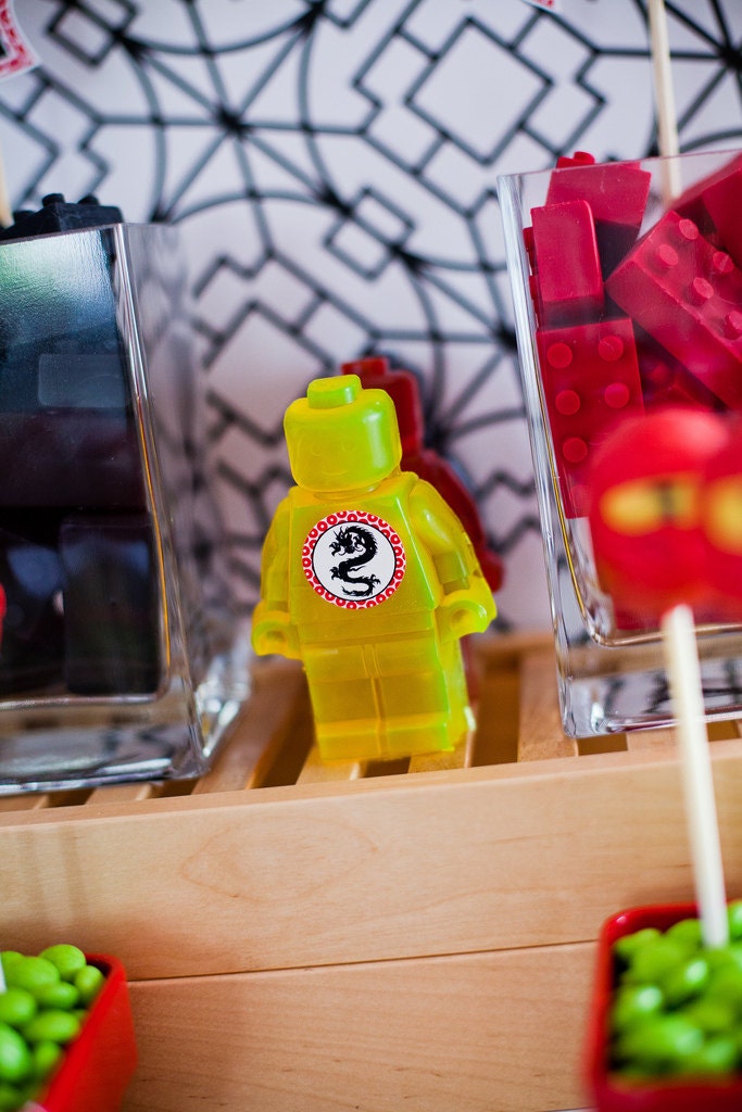 LARGE CHARECTOR FAVORS (10 Favors) - Lego Inspired Favors, Ninjago Inspired Birthday Party or Baby Shower, Ninjago Themed Soap Block Favors