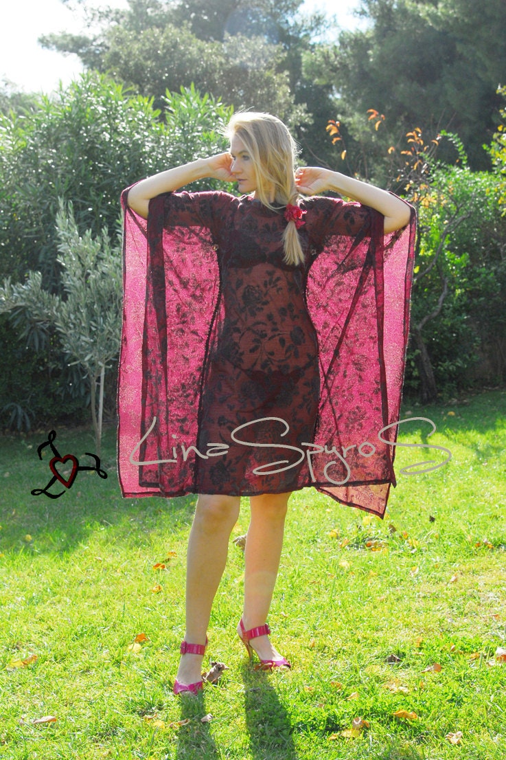 Sexy See Through Cocktail Dress, Burgundy, Size M, Worldwide Shipping