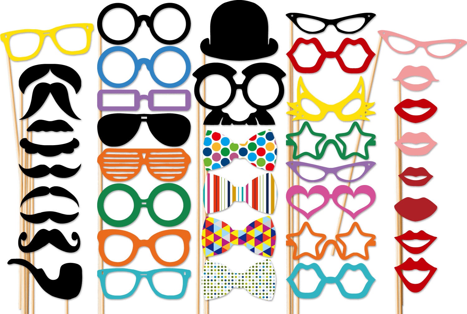 Photo Booth Props SO SEXY On a Stick - 40 Piece Set - Weddings Photobooth Props
