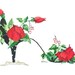 ACEO - Print Can't Help Falling In Love Rose Shoe -  Enhanced with Watercolor Paint and Signed on Back