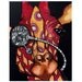 Steampunk Giraffe Art Print 8x10, Red and Orange on Black