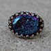 Size 5.5 - Cobalt Titanium Druzy Quartz Hand Forged Ring