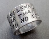 Harry Potter Inspired Ring - I Solemnly Swear I Am Up To No Good - Hand Stamped Aluminum