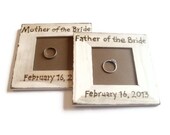 Wedding photo frame. Personalized for the Father and Mother of the Bride. Rustic Wedding decoration..