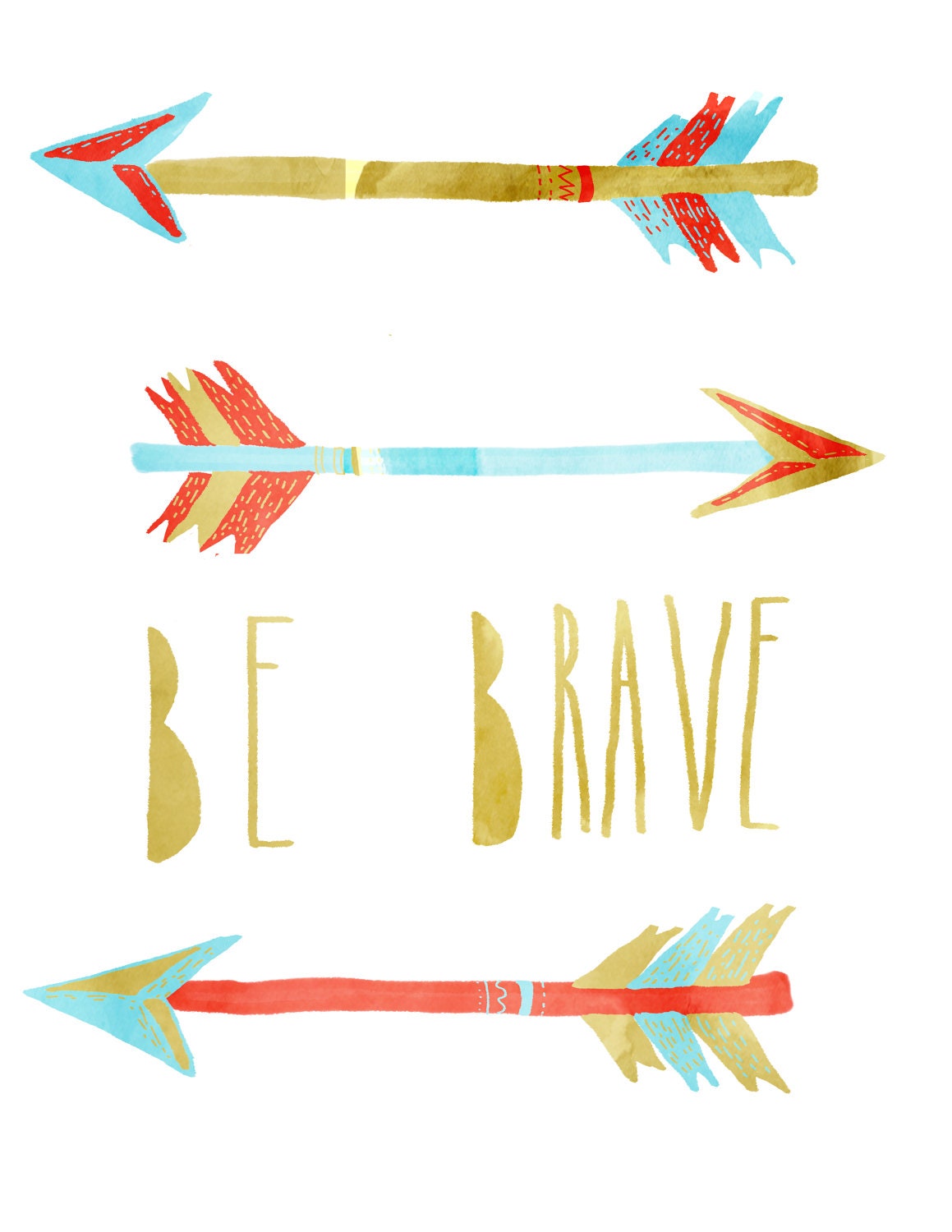 Giclée print - 'Be Brave' A4