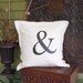 Ampersand Pillow in Burlap and Cotton Canvas with feather insert included