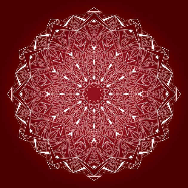 Cranberry Kaleidoscope (8" x 8" square geometric print)