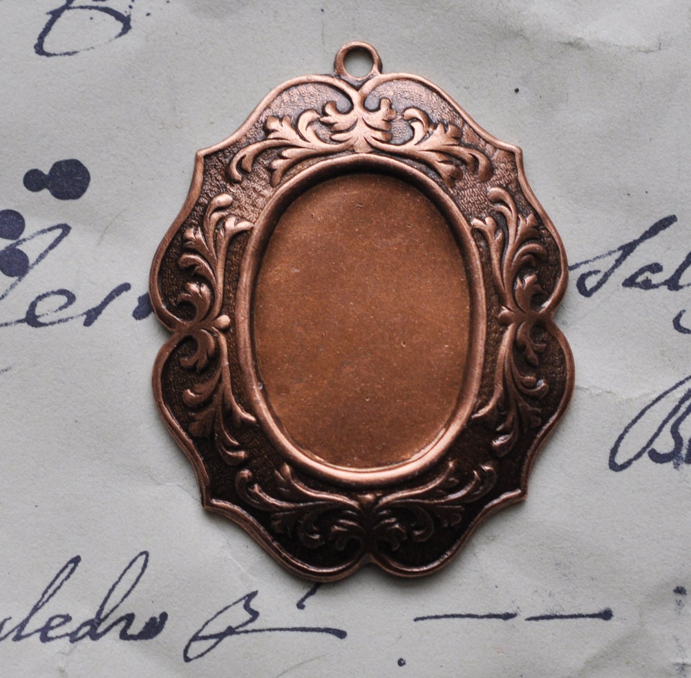 25 X 18 copper ox cameo setting
