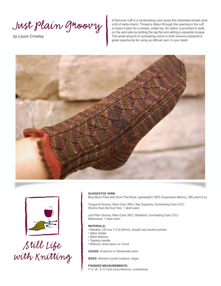 Just Plain Groovy knitting pattern -- PDF