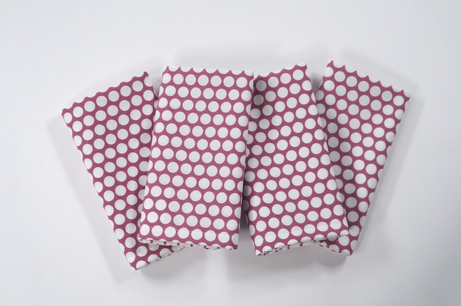 Cotton Napkins, Set of Four, Hand Printed in Sugarplum