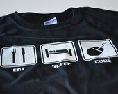 Programmer T shirt Mens Eat Sleep Code Computer Nerd geekery tshirt geek gift for guys youth teen black screenprint programming gift tee