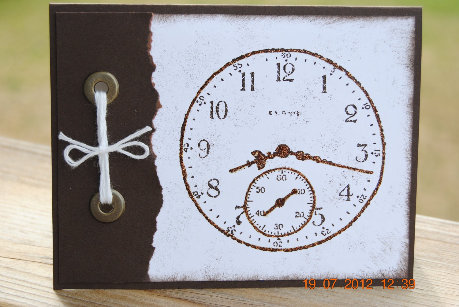 Handcrafted Masculine Retirement, Thinking of You Clock Card