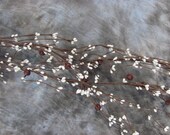 RESERVED LISTING for BLUEBROCADE  54" White Pip Berry & Burgundy Jingle Bell Garland - Christmas Home Decor -Winter Decor
