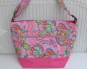 Pink Baby Girls Handmade Diaper Bag / Baby Girl Toddler Diaper Bag / Pink Large Tote