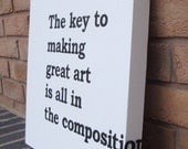 The Key to Great Art Typography - Spraypainted Stencil Painting on Canvas (Wall Art) Banksy Reproduction