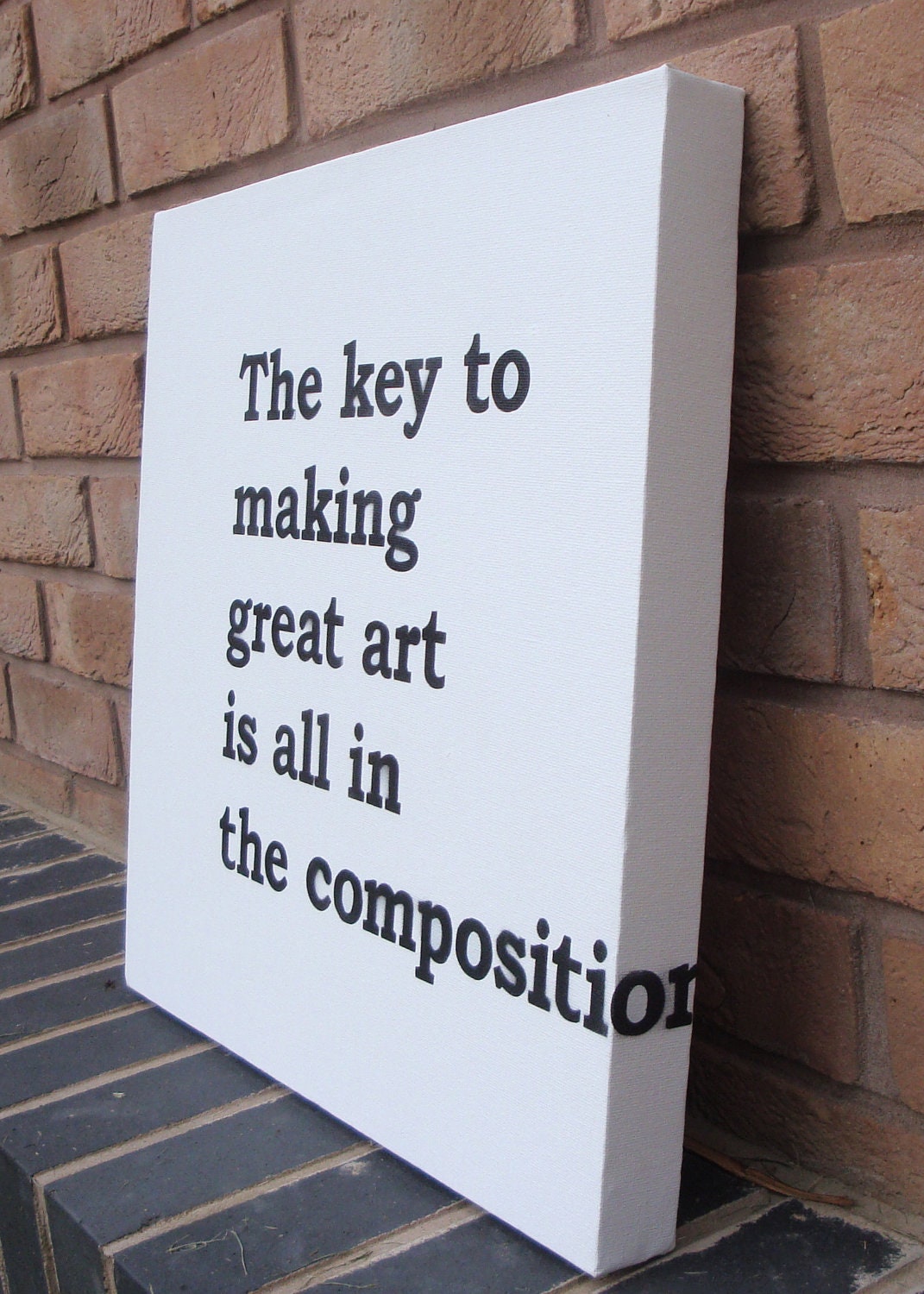 The Key to Great Art Typography - Spraypainted Stencil Painting on Canvas (Wall Art) Banksy Reproduction