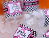 50 Kids Water Bottle Labels, waterproof polka dot design Il_170x135