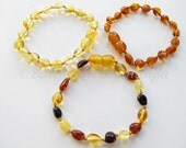 Lot of 3 Different  Baltic Amber Bracelets/Anklets