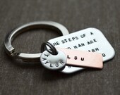 Personalized Key Chain - Stainless & Copper - Customize three charms