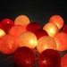 Red tone colors cotton ball holiday/Party String Lights 20 Lanterns