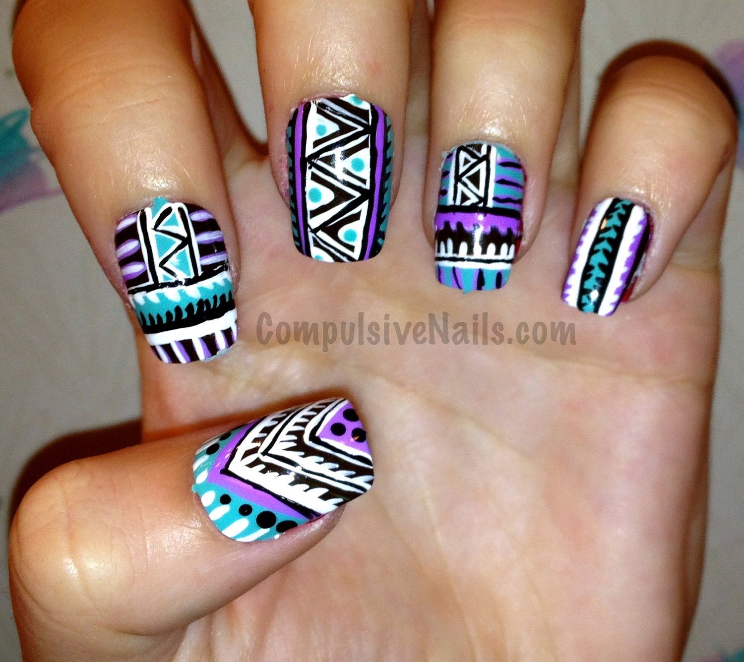 Tribal Fringe Fake Nails