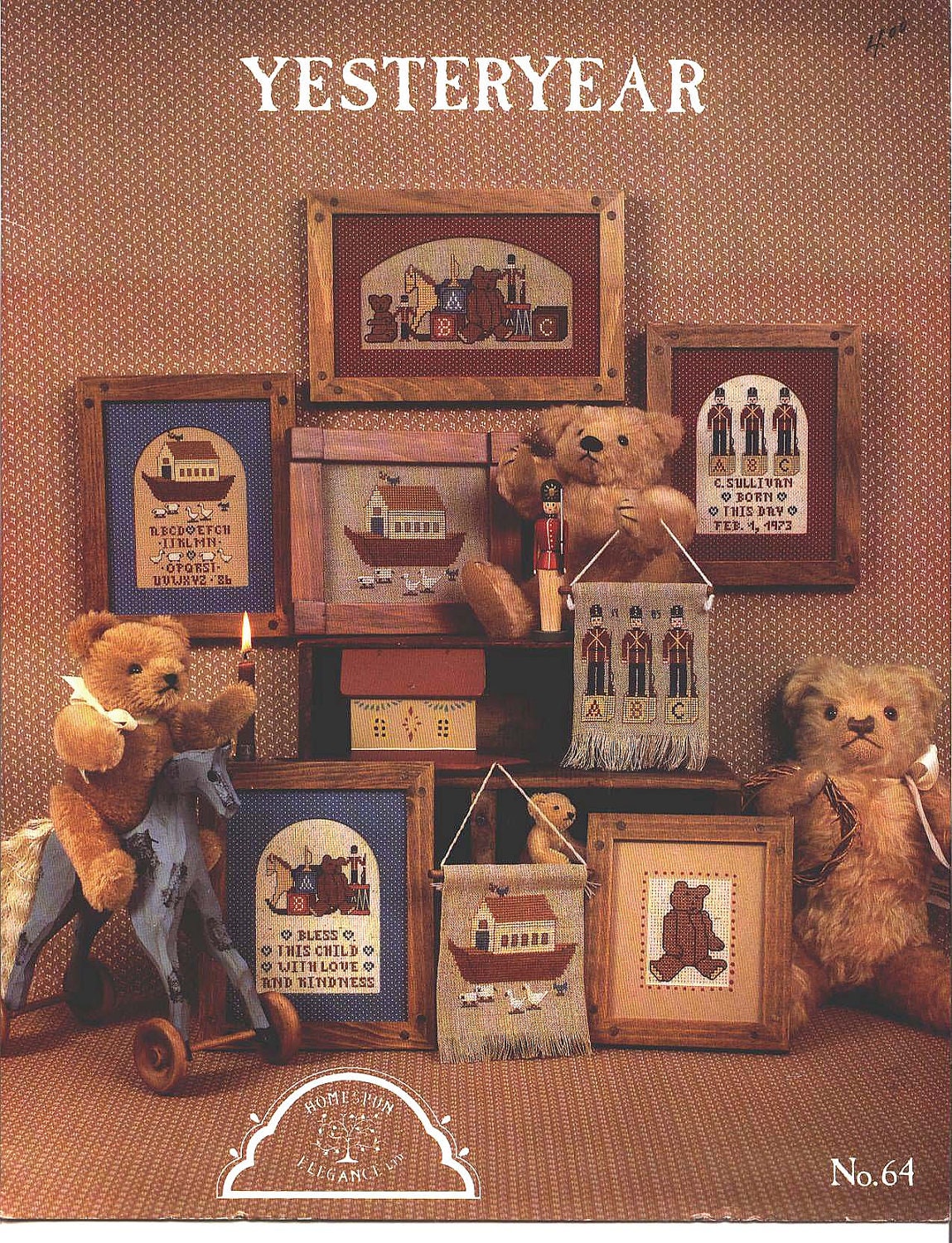 YESTERYEAR Counted Cross Stitch Leaflet 64 from Homespun Elegance Leaflet 1986