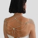 Necklace For The SHOULDERS, 1920s Style, Beaded Pearls And Rhinestone,Jazz Age,Antique Gold, OOAK Bridal Wedding Jewelry,By Efrat Davidsohn