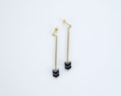 Geometric Earrings : Spring Jewelry - Chevron Hematite Drop Earrings