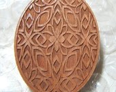 CLEARANCE Cherry Wood Engraved Pendant bead destash