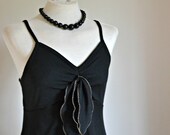 Vintage Black Dress- silver rolled hem black dress medium // "Regent Black Dress" from Lesley's Girls Vintage