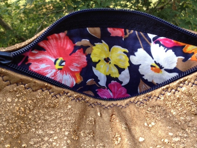 Fool's Gold Leather Statement Clutch - LAST ONE