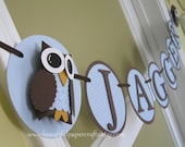 Owl Baby Shower Banner--Name Owl Banner- It's A Boy Baby Shower Decorations
