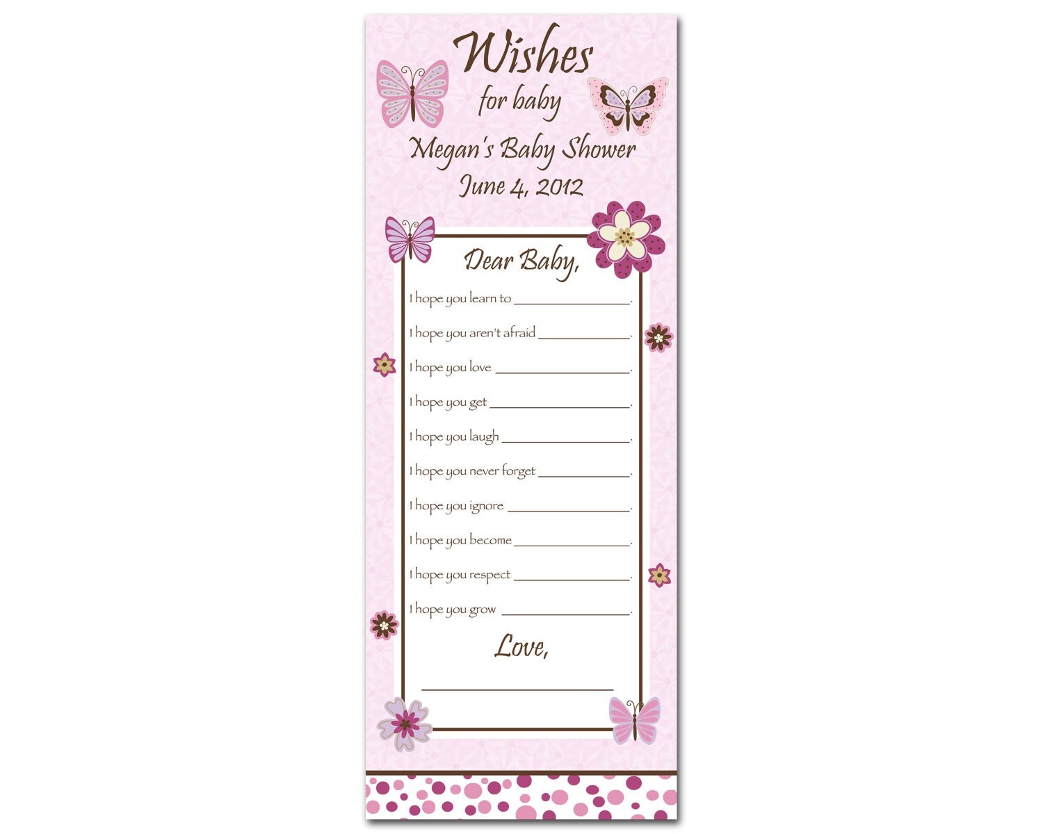 Wishes For Baby Shower Game