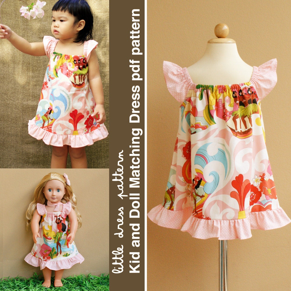 Lauren Kid and Doll Matching Dress - PDF Pattern