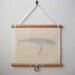Mini Printed Fabric Vintage Style School Science Chart with Wood Trim - Whale (11" x 9")