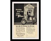 HARLEY DAVIDSON "77 Sunset Strip" Scooter Ad, Vintage Advertisement Wall Art Decor Print
