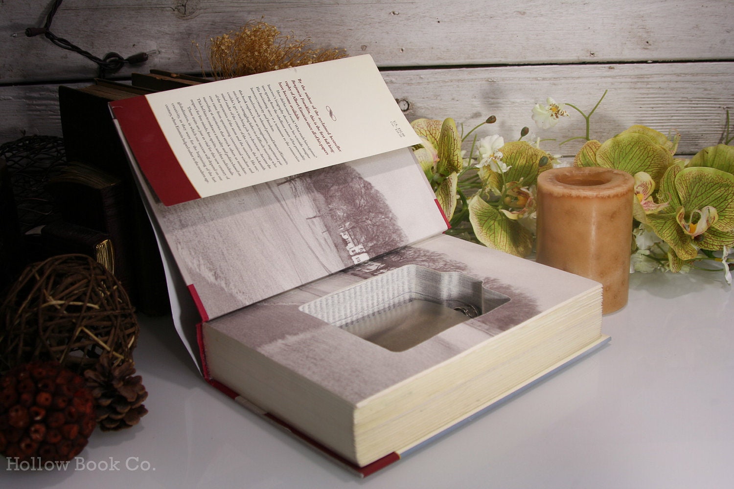 Hollow Book Safe & Whiskey Hip Flask -  Einstein
