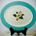 Vintage Platter, Lifetime China, Oval Platter/Tray Porcelain Magnolia floral Center with Turquoise Band