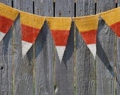 Painted Burlap Banner- Candy Corn