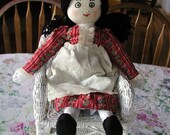 10% Discount VINTAGE Adorable..1920s....1940s Vintage Handmade Cloth Doll