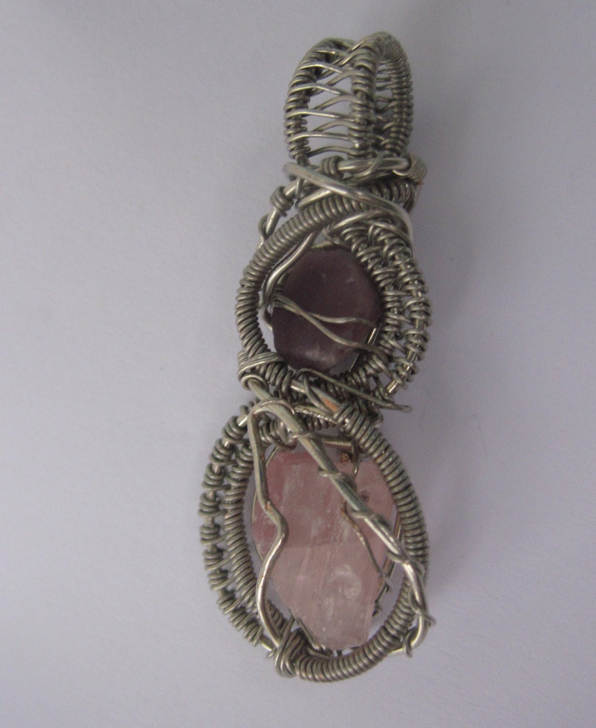 Pink Tourmaline Pendant / Ruby Wire Wrapped Pendant / "Radiant Rose" / Pink / Natural Stone Jewelry / Elegant Necklace / Art Jewelry