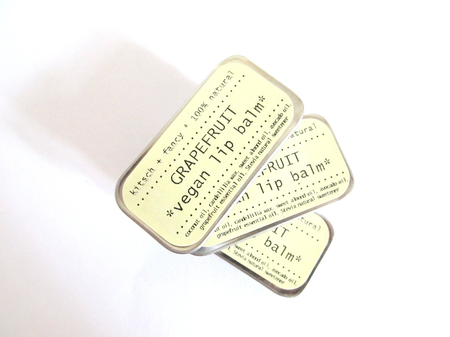 Vegan Lip Balm, Grapefruit, lip balm, lip tin, handmade, vegan, natural, beauty
