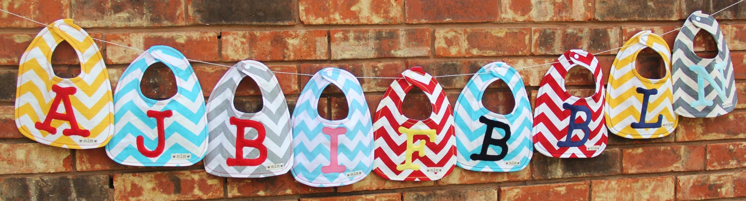Chevron Bib, Monogrammed Chevron Bib, Create Your Own Bib