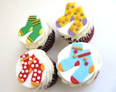 Crazy Socks Fondant Cupcake Toppers